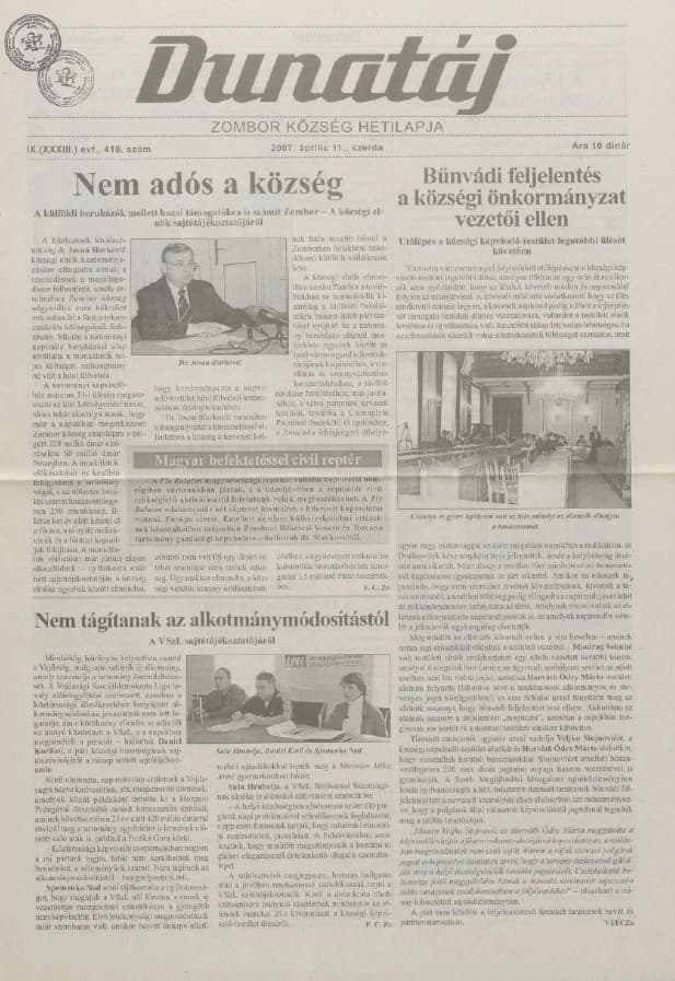 Dunatáj, 9. évf. 2007. április 11. 418. sz.