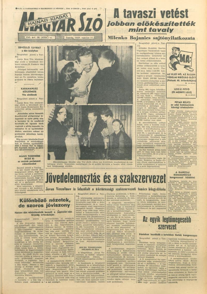 Magyar Szó, 16. évf. 1959. március 11. 58. sz. 1–18. oldal