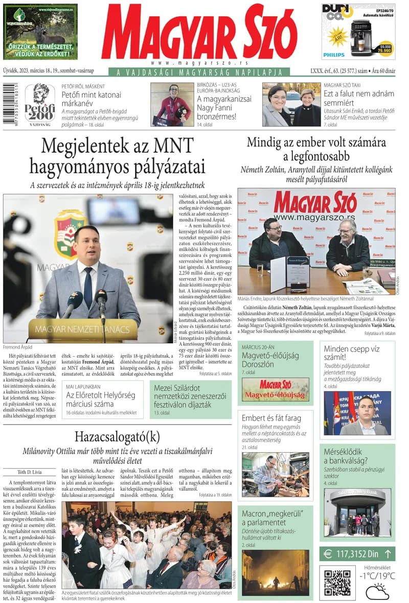 Magyar Szó, 80. évf. 2023. március 18. – 19. 63. sz. 1–32. oldal