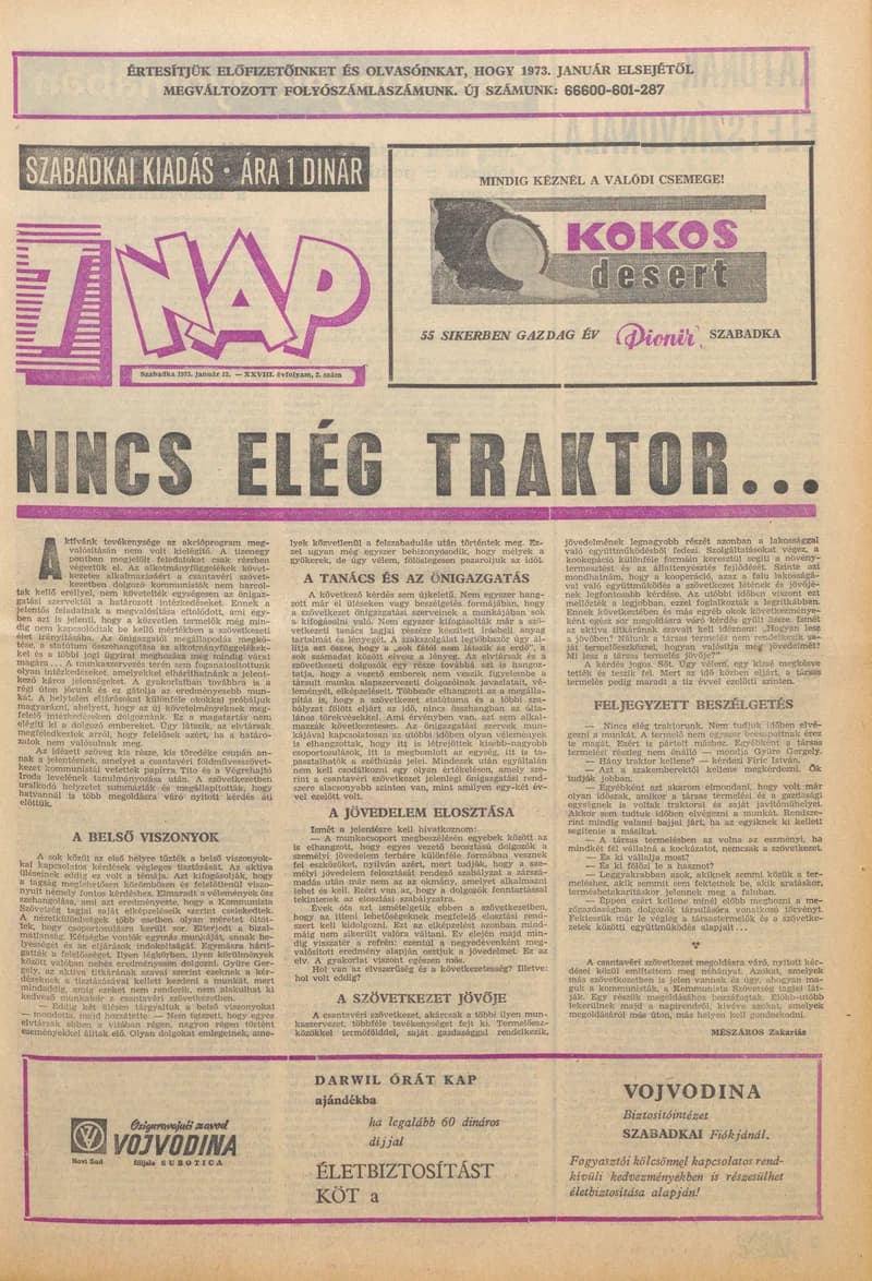7 Nap, 28. évf. 1973. január 12. 2. sz. 1–28. oldal