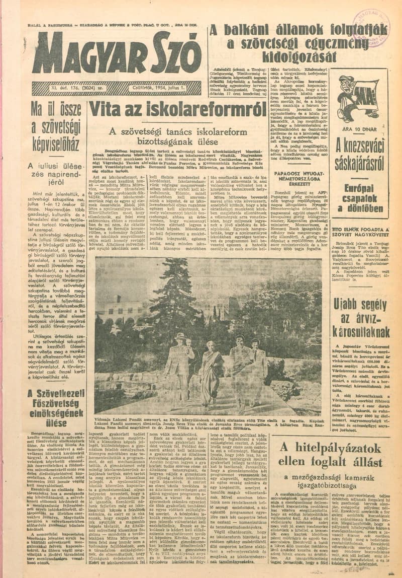 Magyar Szó, 11. évf. 1954. július 1. 176. sz. 1–8. oldal