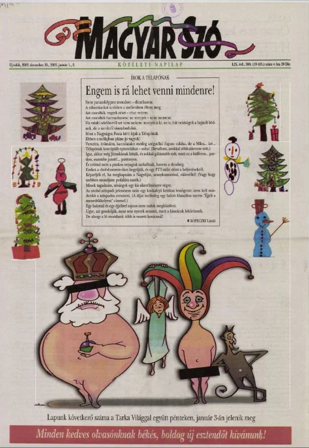 Magyar Szó, 59. évf. 2002. december 31. – 2003. január 2. 309. sz. 1–32. oldal