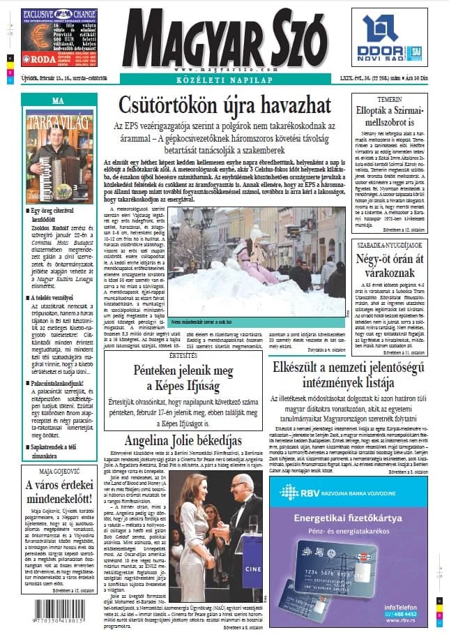 Magyar Szó, 69. évf. 2012. február 15. – 16. 36. sz. 1–20. oldal