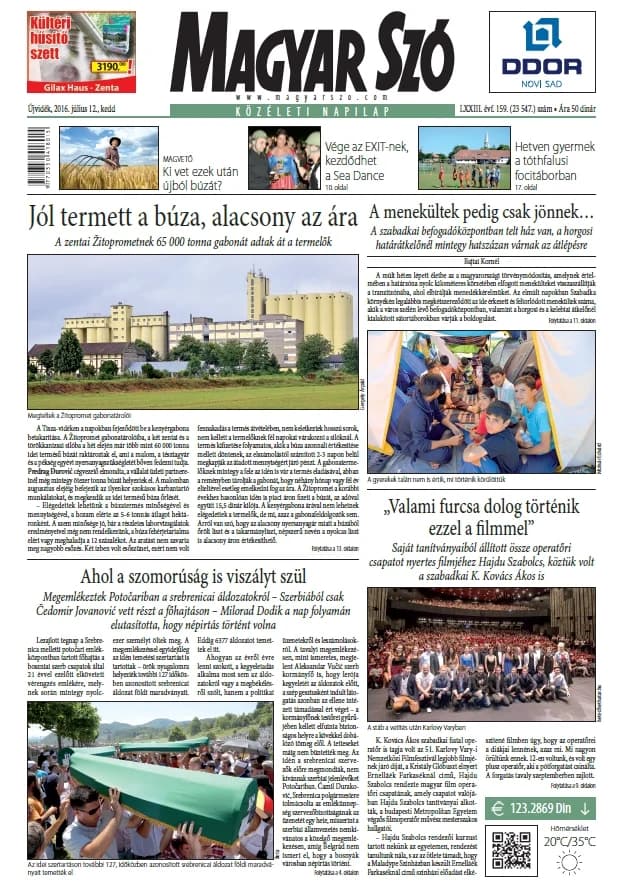 Magyar Szó, 73. évf. 2016. július 12. 159. sz. 1–20. oldal