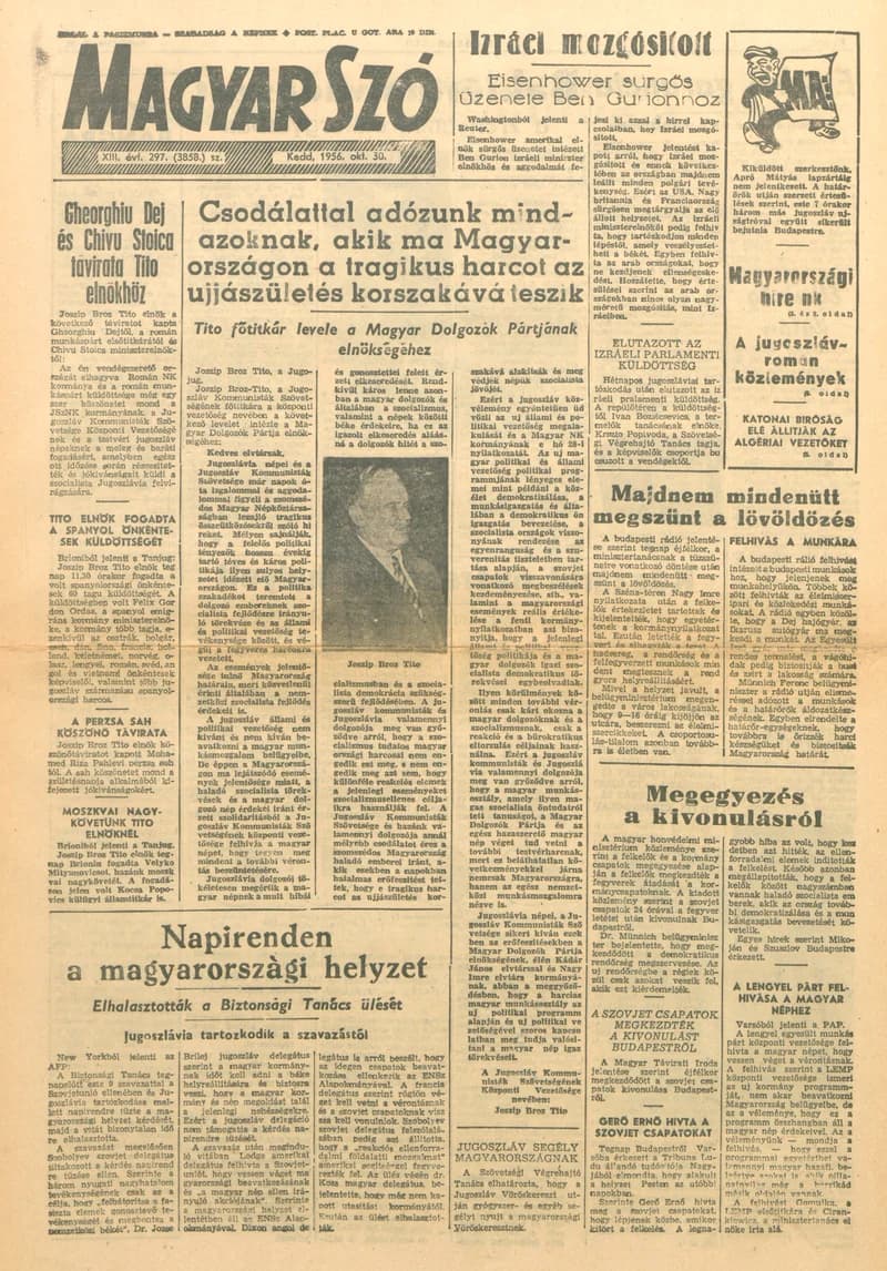 Magyar Szó, 13. évf. 1956. október 30. 297. sz. 1–8. oldal