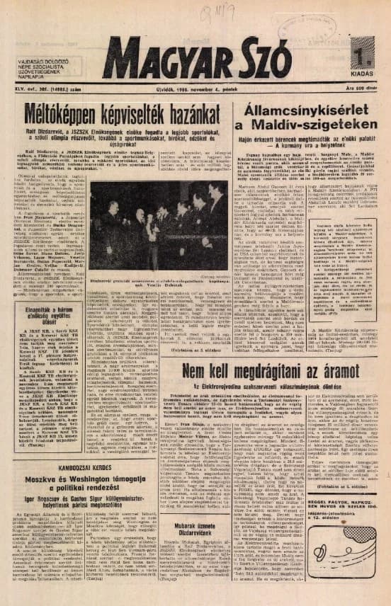 Magyar Szó, 45. évf. 1988. november 4. 305. sz.