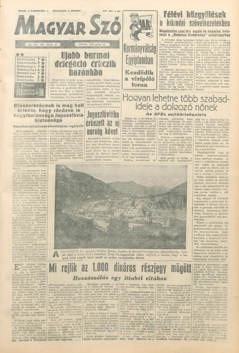 Magyar Szó, 9. évf. 1952. július 25. 176. sz. 1–8. oldal