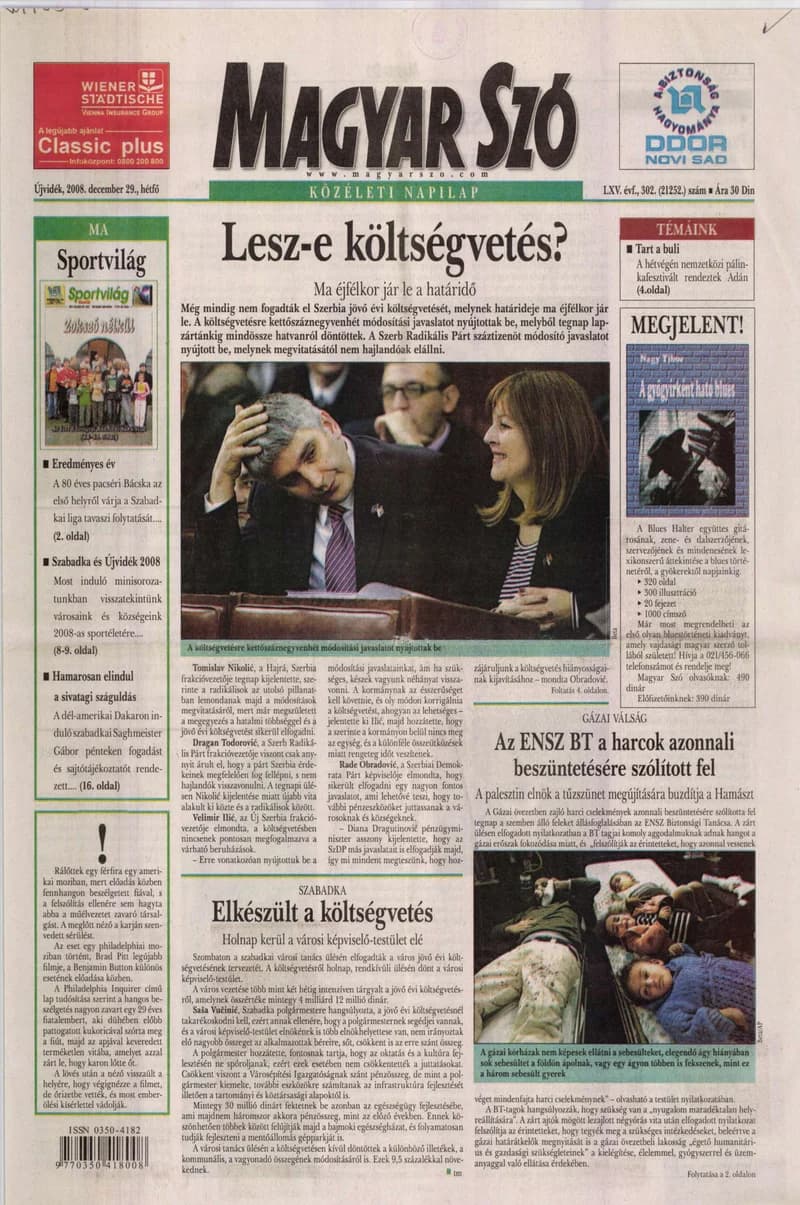 Magyar Szó, 65. évf. 2008. december 29. 302. sz. 1–16. oldal