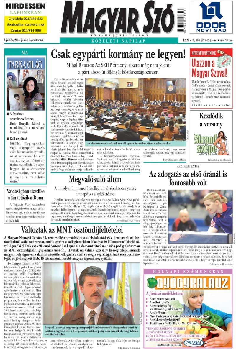 Magyar Szó, 70. évf. 2013. június 6. 128. sz. 1–20. oldal