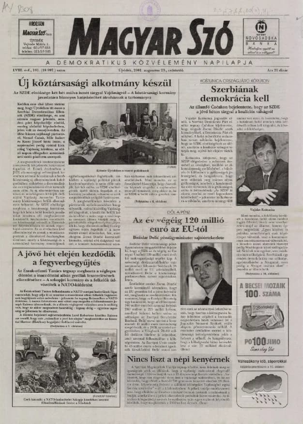 Magyar Szó, 58. évf. 2001. augusztus 23. 191. sz. 1–16. oldal