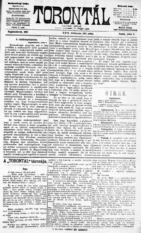 Torontál, 26. évf. 1897. július 2. 148. sz.