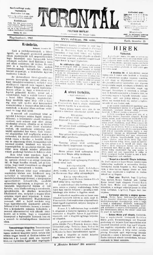 Torontál, 31. évf. 1902. december 23. 293. sz.