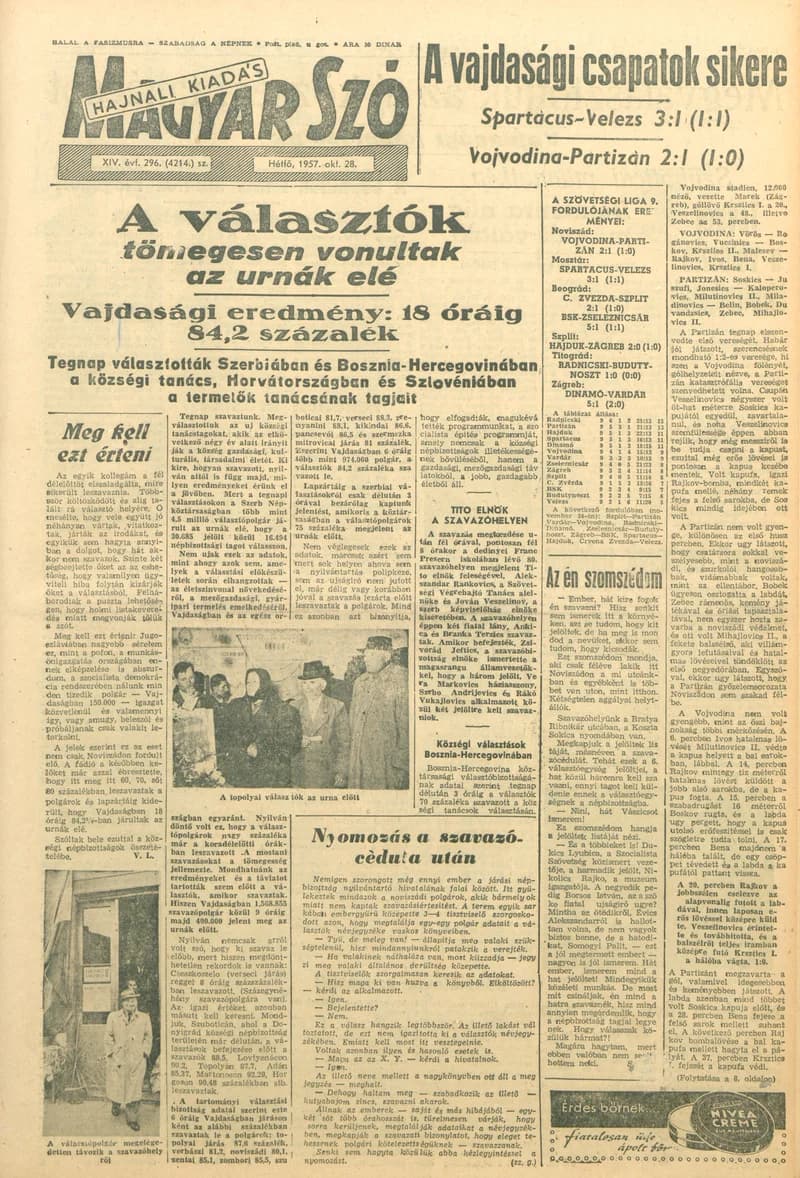 Magyar Szó, 14. évf. 1957. október 28. 296. sz. 1–14. oldal
