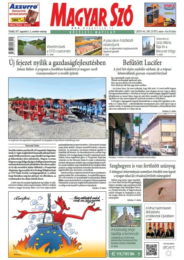 Magyar Szó, 74. évf. 2017. augusztus 5. – 6. 180. sz. 1–32. oldal
