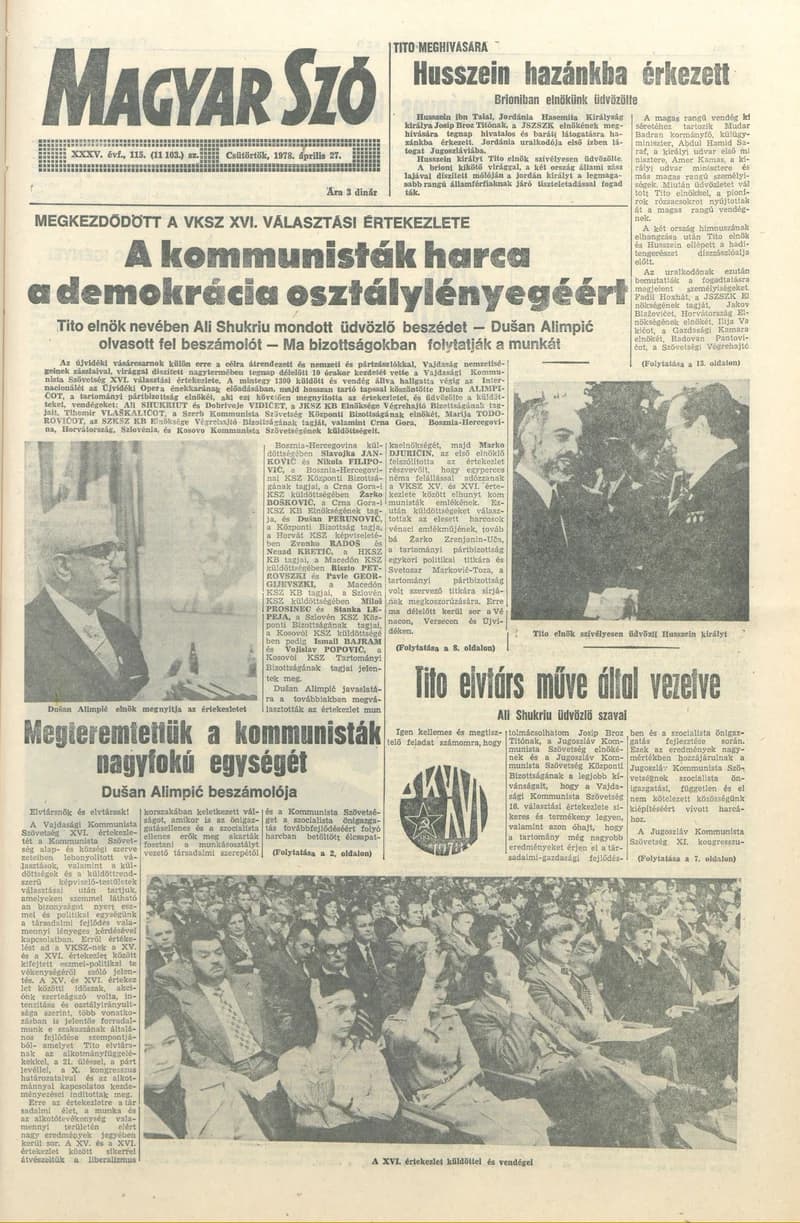 Magyar Szó, 35. évf. 1978. április 27. 115. sz. 1–24. oldal