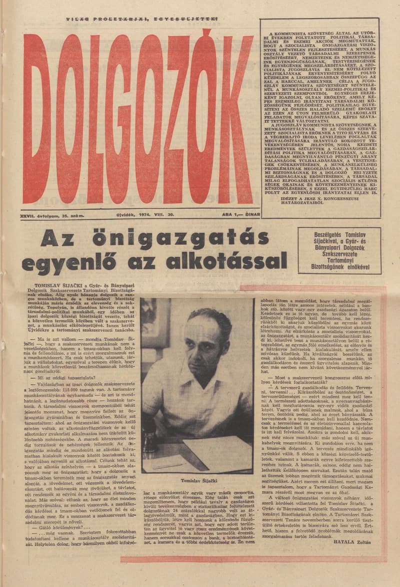 Dolgozók, 28. évf. 1974. augusztus 30. 35. sz.