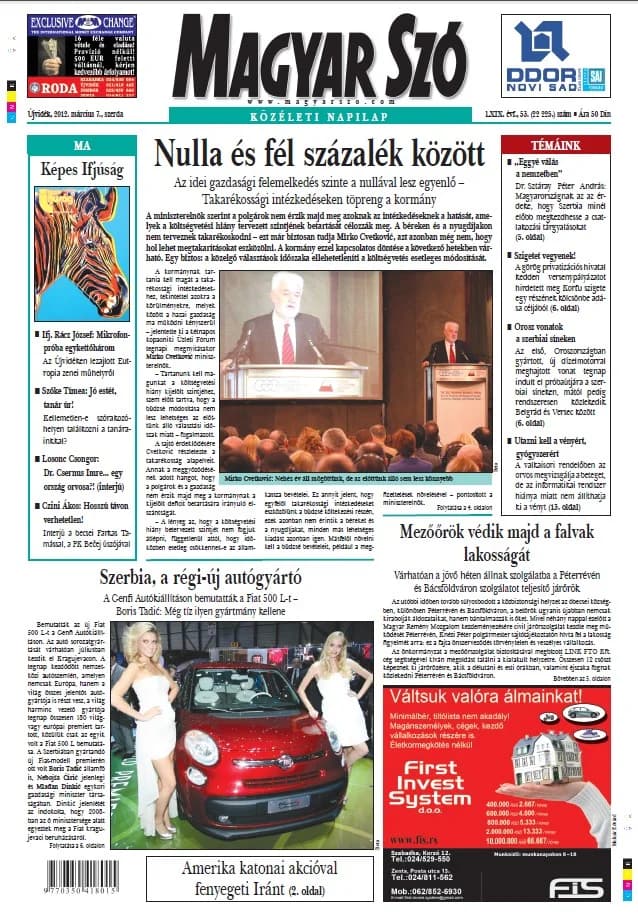 Magyar Szó, 69. évf. 2012. március 7. 53. sz. 1–20. oldal