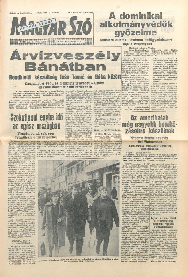 Magyar Szó, 23. évf. 1966. február 14. 43. sz.