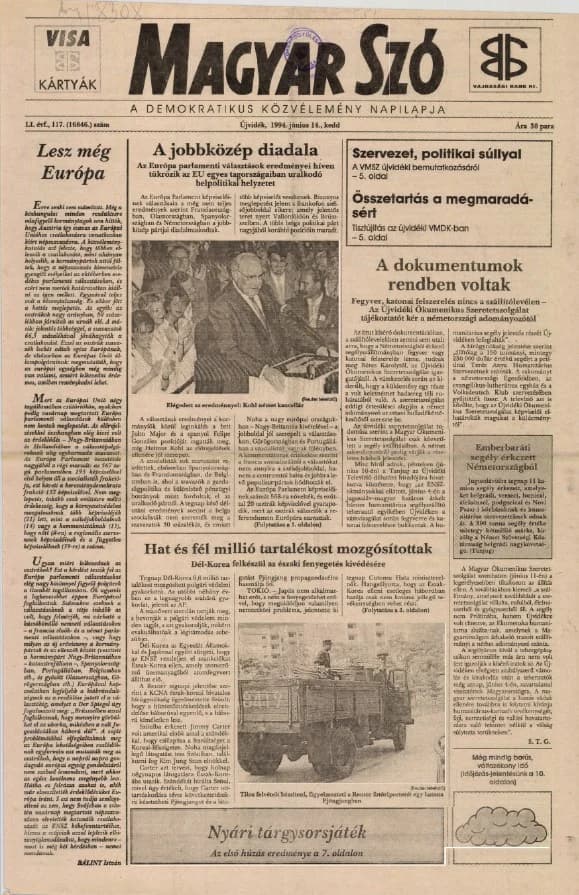 Magyar Szó, 51. évf. 1994. június 14. 117. sz. 1–16. oldal