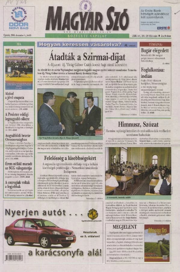 Magyar Szó, 63. évf. 2006. december 4. 283. sz. 1–12. oldal