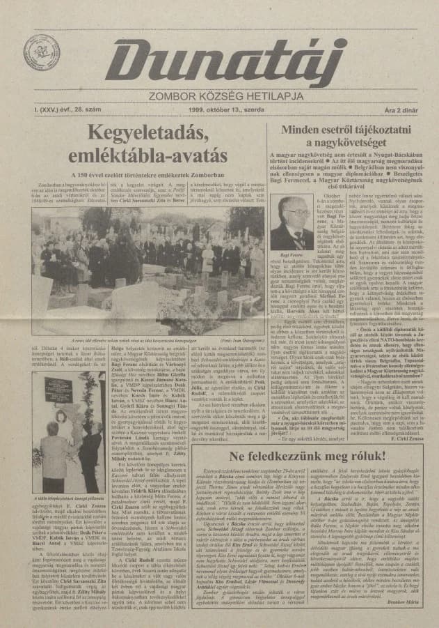 Dunatáj, 1. évf. 1999. október 13. 28. sz.