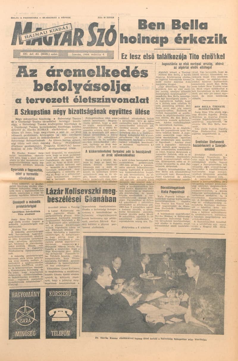 Magyar Szó, 21. évf. 1964. március 4. 63. sz. 1–16. oldal
