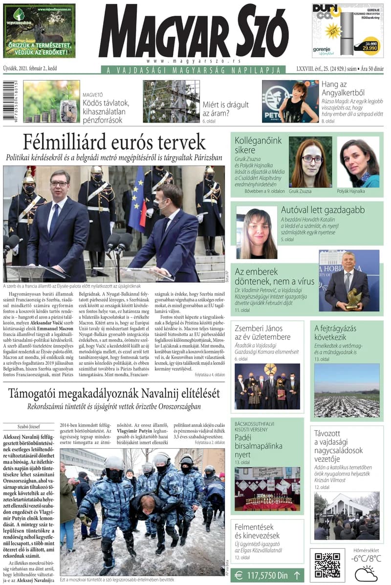 Magyar Szó, 78. évf. 2021. február 2. 25. sz. 1–20. oldal