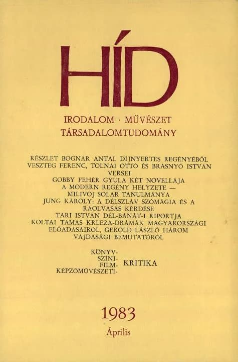 Híd, 47. évf. 1983. április. 4. sz. 419–552. oldal