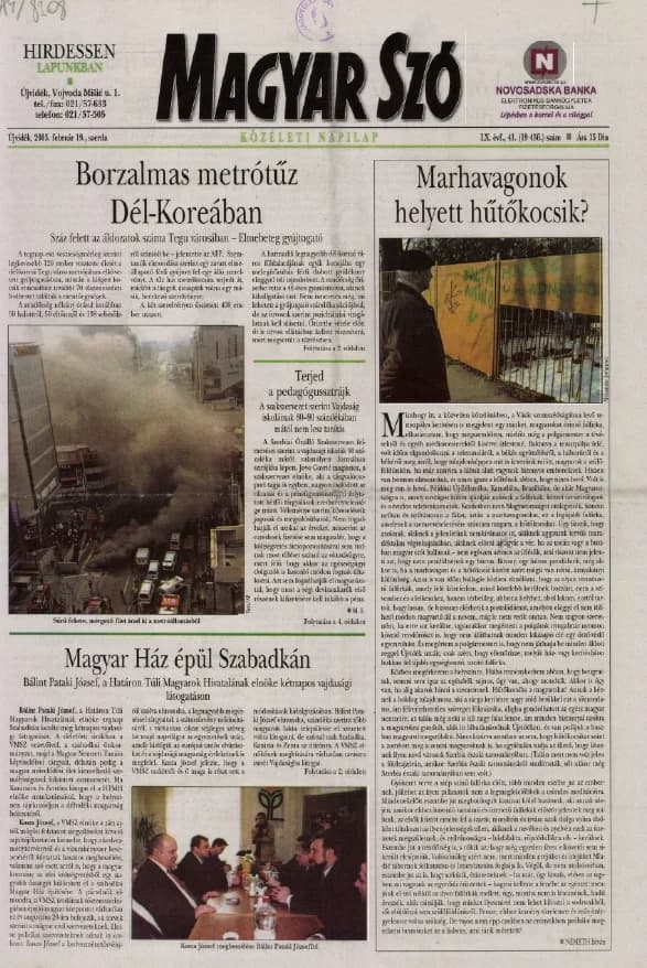 Magyar Szó, 60. évf. 2003. február 19. 41. sz. 1–16. oldal