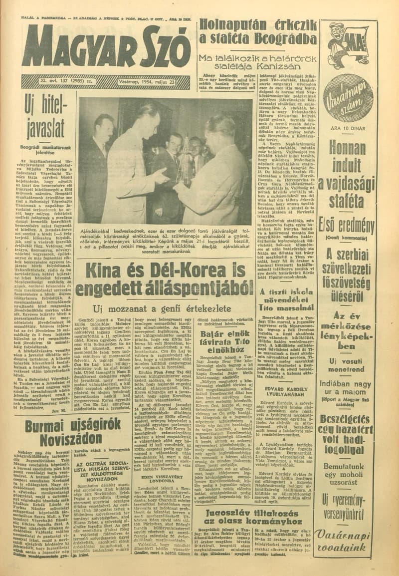 Magyar Szó, 11. évf. 1954. május 23. 137. sz. 1–14. oldal