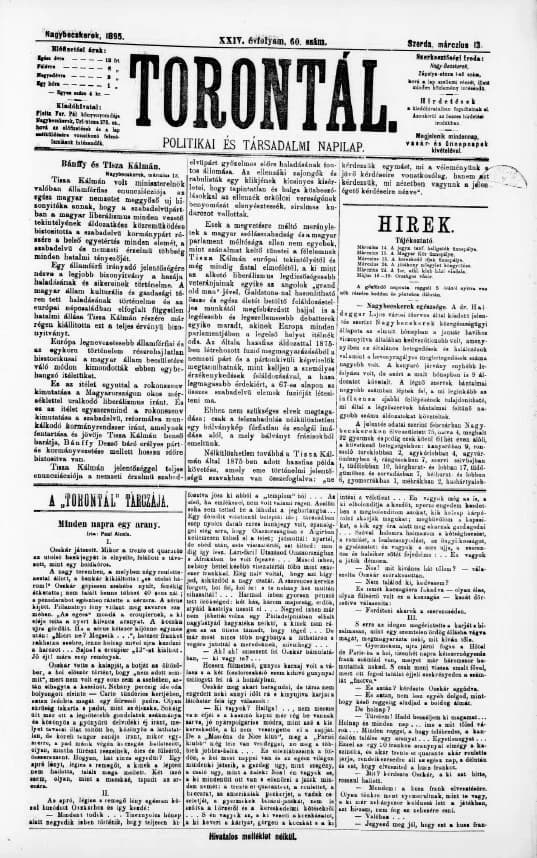 Torontál, 24. évf. 1895. március 13. 60. sz.