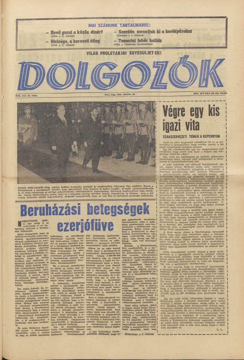 Dolgozók, 20. évf. 1966. október 28. 44. sz.
