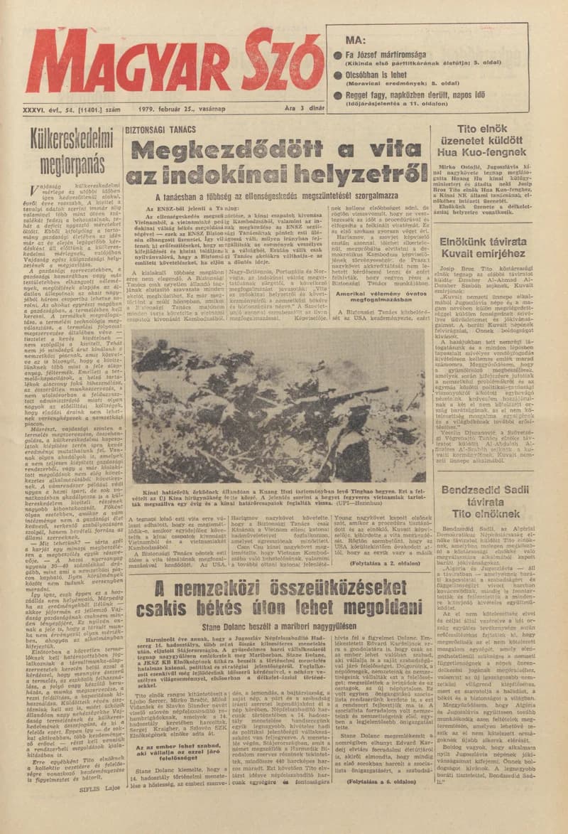 Magyar Szó, 36. évf. 1979. február 25. 54. sz. 1–32. oldal