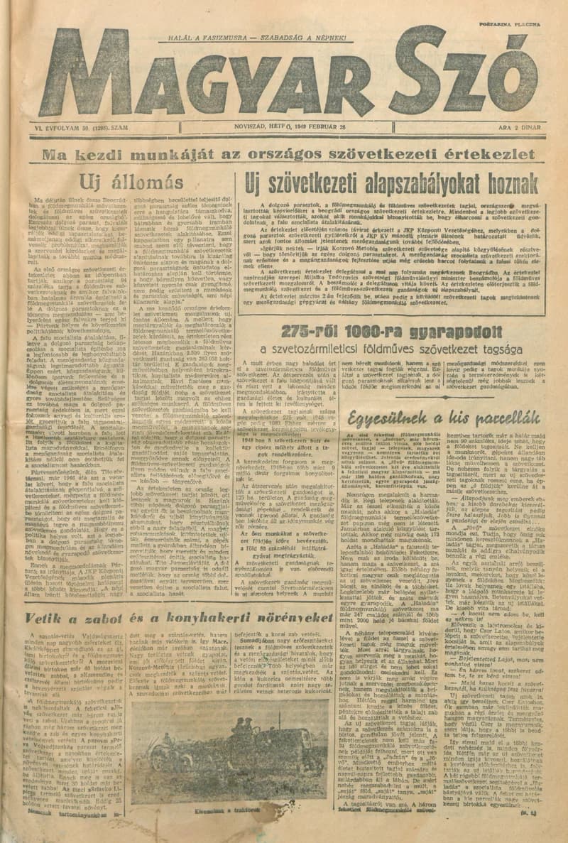 Magyar Szó, 6. évf. 1949. február 28. 50. sz. 1–4. oldal