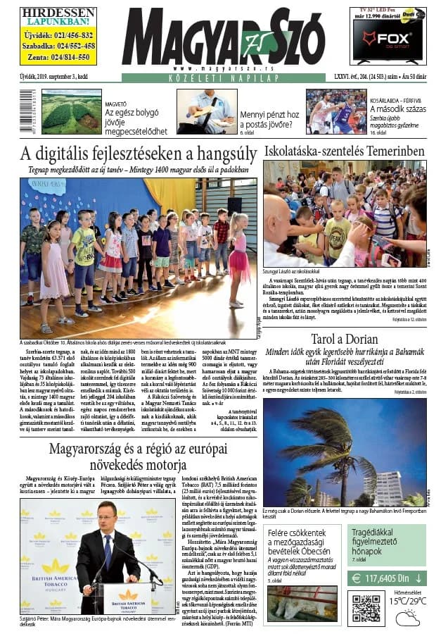 Magyar Szó, 76. évf. 2019. szeptember 3. 204. sz. 1–20. oldal