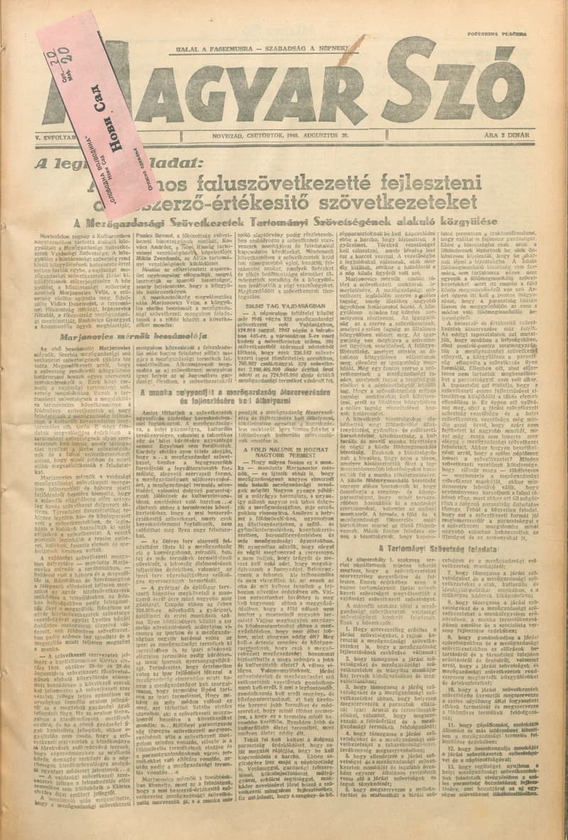 Magyar Szó, 5. évf. 1948. augusztus 26. 204. sz. 1–4. oldal