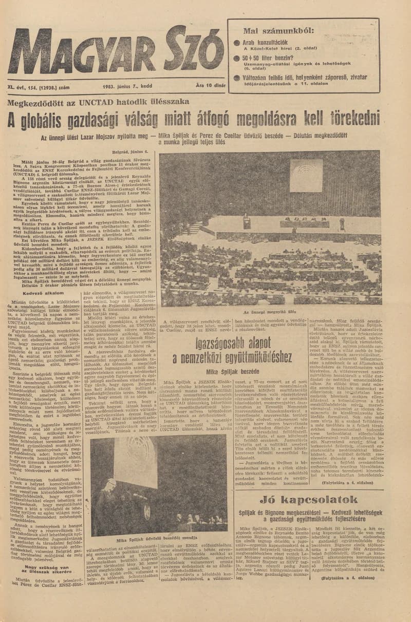 Magyar Szó, 40. évf. 1983. június 7. 154. sz. 1–20. oldal
