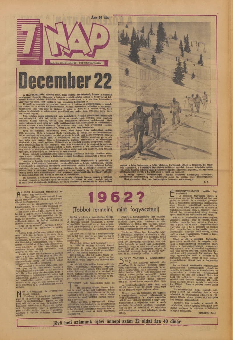 7 Nap, 16. évf. 1961. december 22. 51. sz. 1–20. oldal