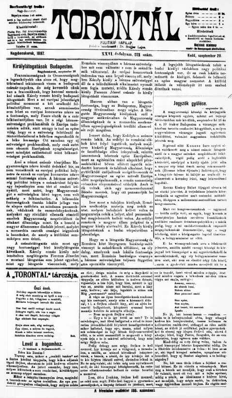 Torontál, 26. évf. 1897. szeptember 28. 221. sz.