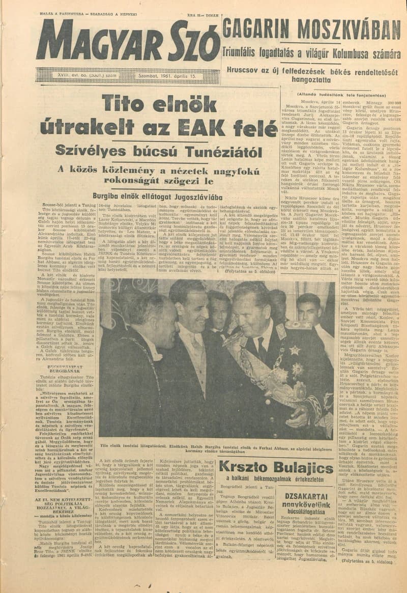 Magyar Szó, 18. évf. 1961. április 15. 88. sz. 1–12. oldal