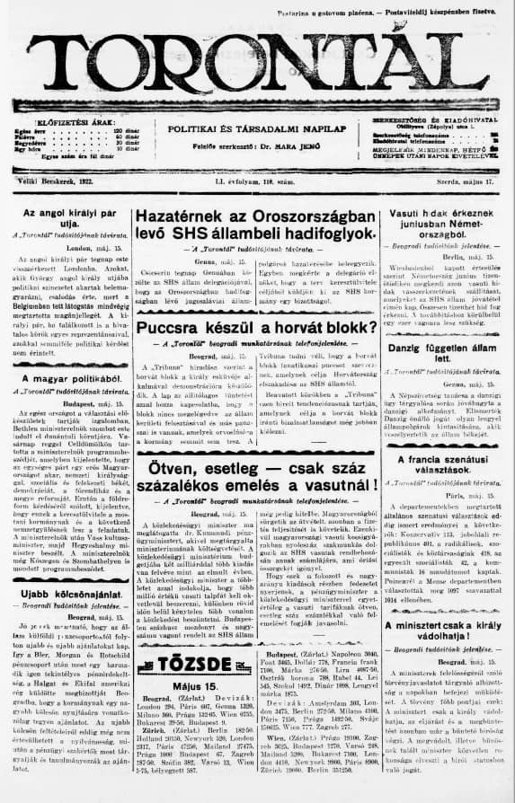 Torontál, 51. évf. 1922. május 17. 110. sz.