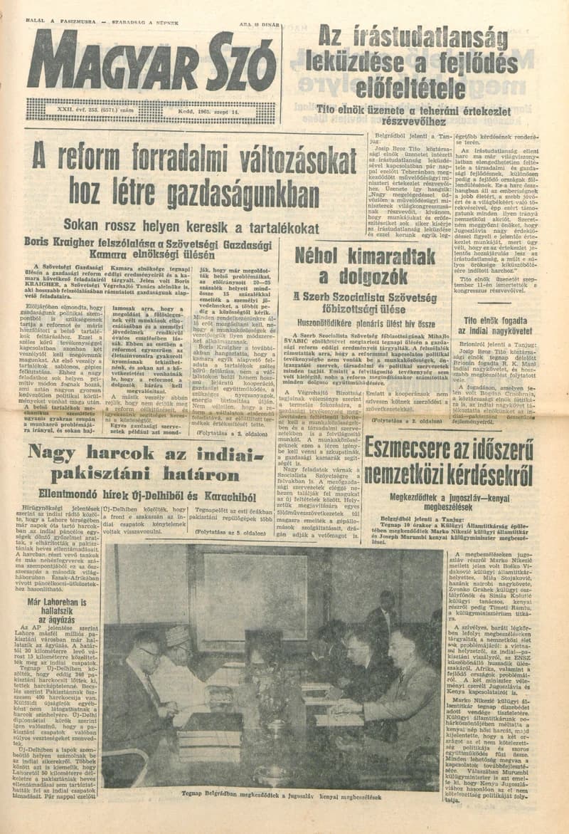 Magyar Szó, 22. évf. 1965. szeptember 14. 253. sz. 1–14. oldal
