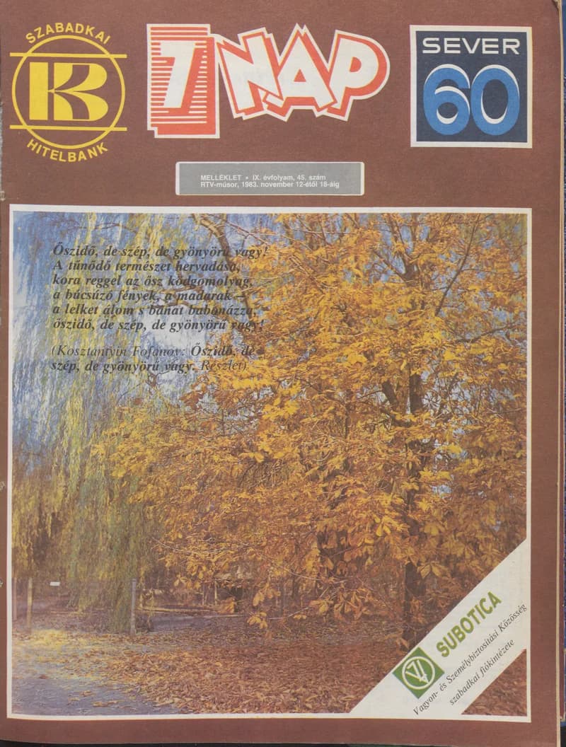 7 Nap melléklet, 9. évf. 1983. november 12. – 18. 45. sz.