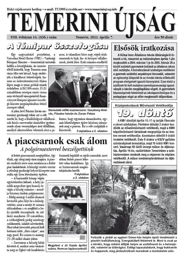 Temerini Újság, 17. évf. 2011. április 7. 14. sz.