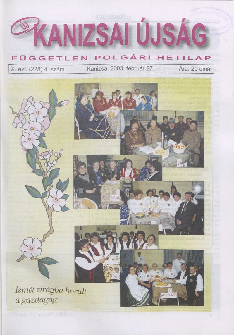 Új Kanizsai Újság, 10. évf. 2003. február 27. 4. sz.