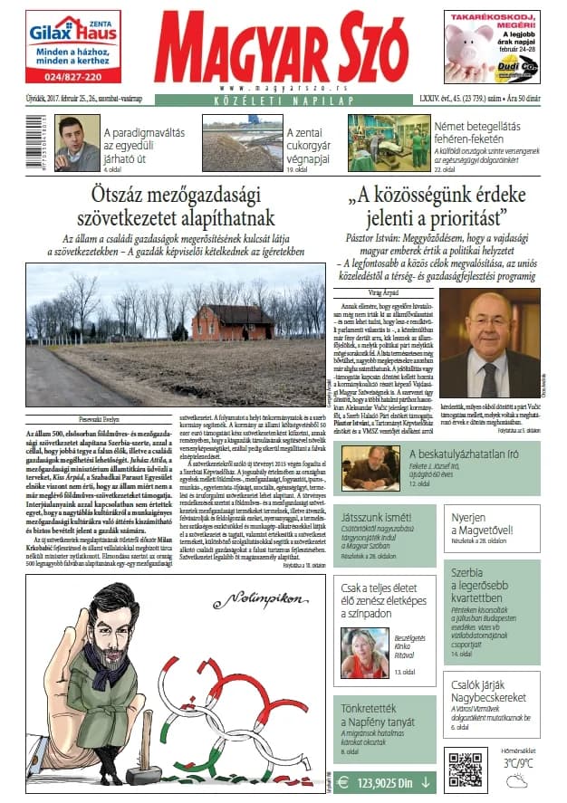 Magyar Szó, 74. évf. 2017. február 25. – 26. 45. sz. 1–32. oldal