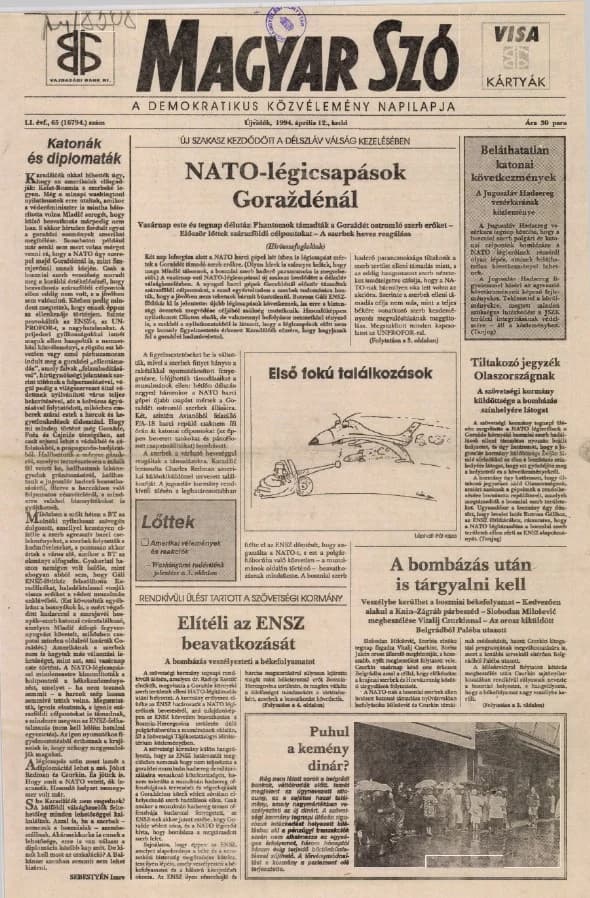 Magyar Szó, 51. évf. 1994. április 12. 65. sz. 1–16. oldal