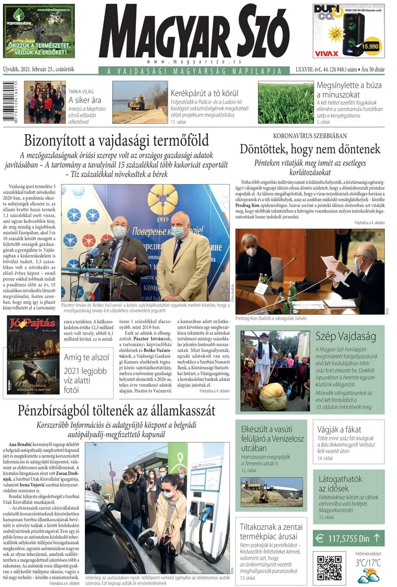 Magyar Szó, 78. évf. 2021. február 25. 44. sz. 1–20. oldal