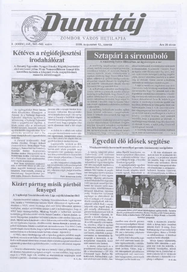 Dunatáj, 11. évf. 2009. augusztus 12. 540–542. sz.