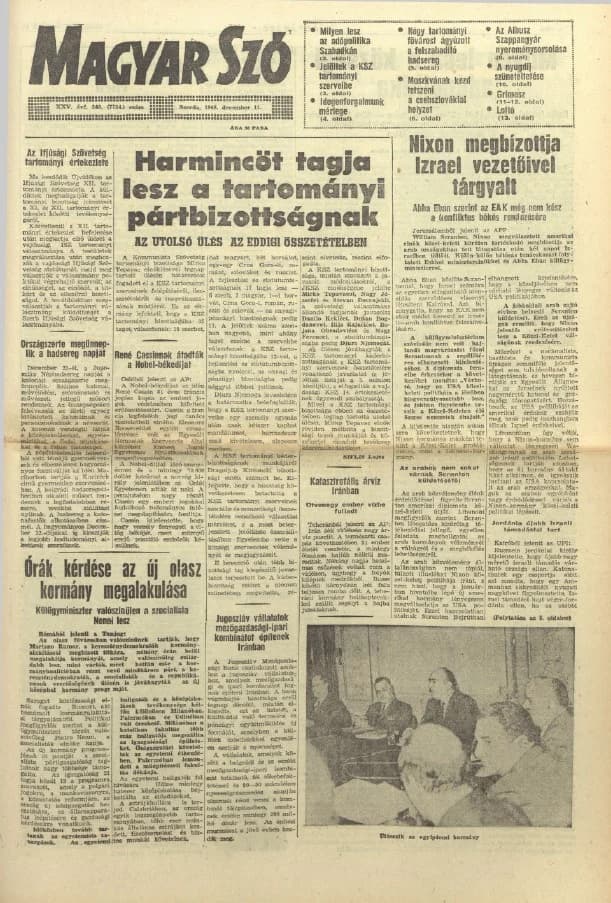 Magyar Szó, 25. évf. 1968. december 11. 340. sz. 1–16. oldal